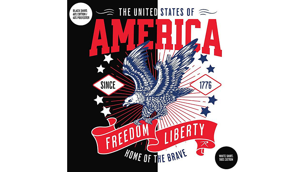 Rothco Freedom &amp; Liberty Patriotic T-Shirt, Black, Small, 18125-Black-S