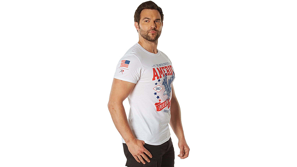 Rothco Freedom &amp; Liberty Patriotic T-Shirt, White, Small, 18120-White-S