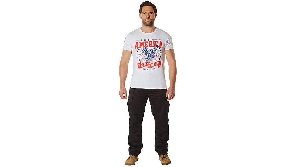 Rothco Freedom &amp; Liberty Patriotic T-Shirt, White, Small, 18120-White-S