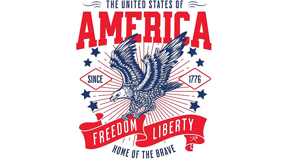 Rothco Freedom &amp; Liberty Patriotic T-Shirt, White, Small, 18120-White-S