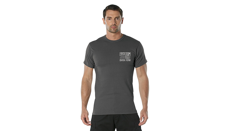 Rothco Freedom Over Fear T-Shirt - Mens, Charcoal Grey, 2XL, 18186-CharcoalGrey-2XL