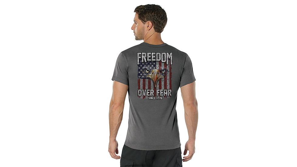 Rothco Freedom Over Fear T-Shirt - Men's, Charcoal Grey, 2XL, 18186-CharcoalGrey-2XL