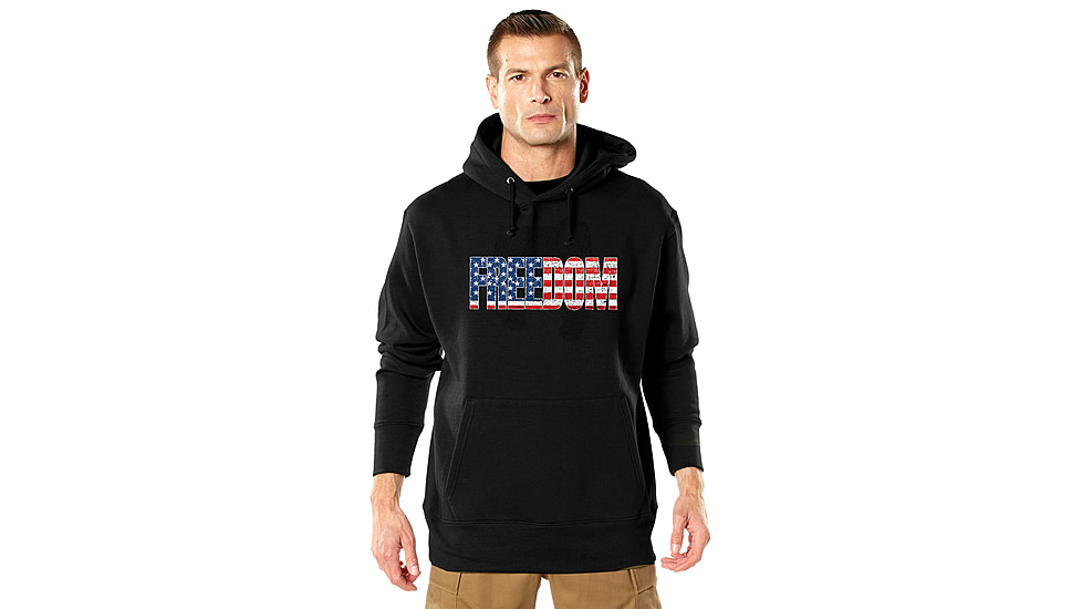 Rothco Freedom US Flag Hoodie - Men's, Black, Small, 11880-S