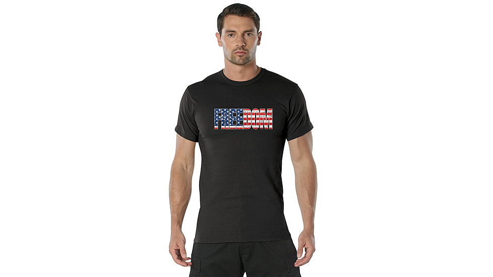 Rothco Freedom US Flag T-Shirt - Men's, Black, Small, 18195-S