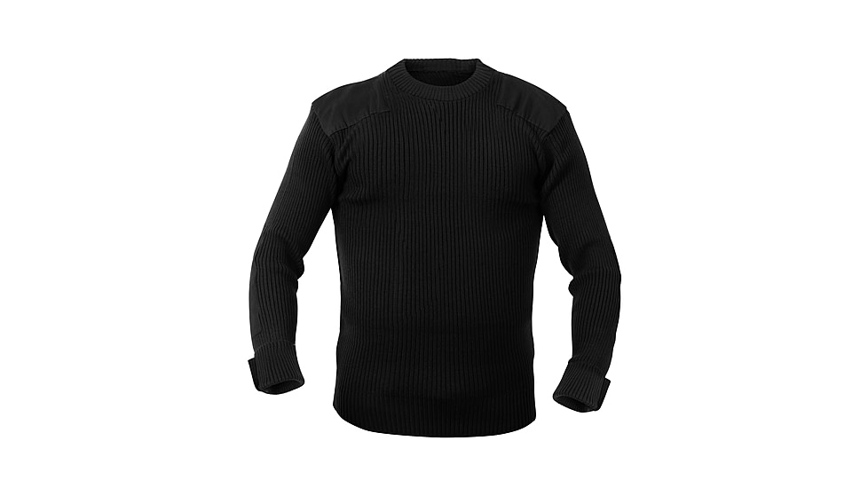 Rothco G.I. Style Acrylic Commando Sweater, Black, Small, 6347-Black-S