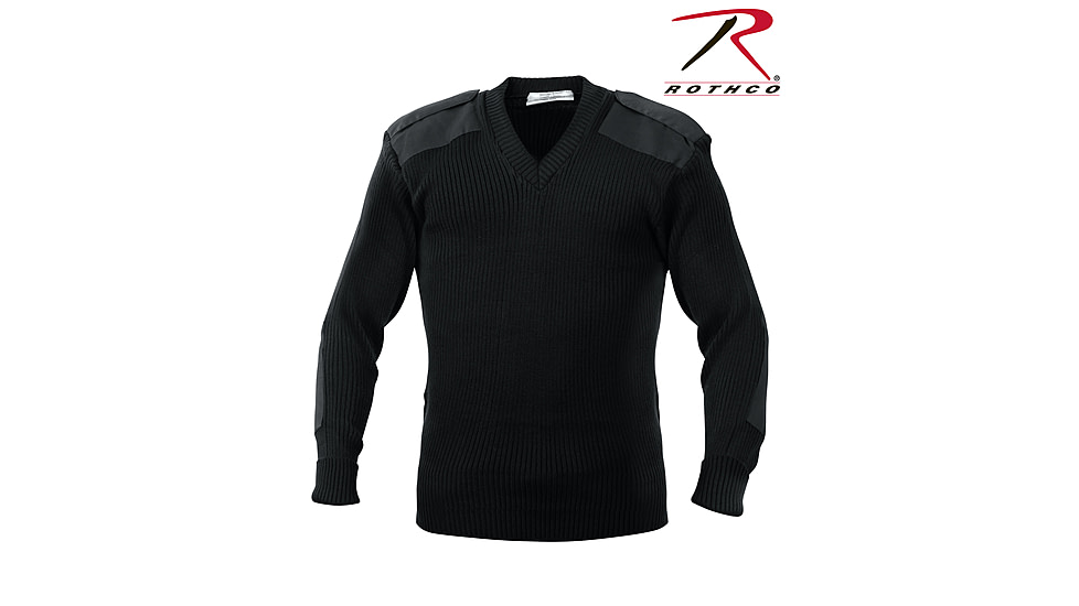 Rothco G.I. Style Acrylic V-Neck Sweater, Black, Extra Small, 6345-Black-XS