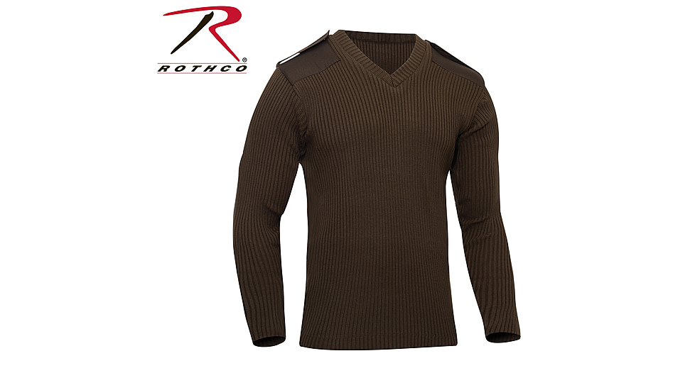 Rothco G.I. Style Acrylic V-Neck Sweater, Brown, XL, 6345-Brown-XL