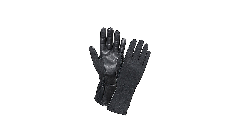 Rothco G.I. Type Flame &amp; Heat Resistant Flight Gloves, Black, 9, 3457-Black-9