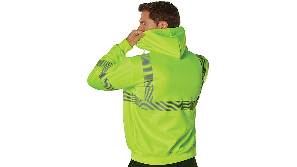 Rothco Hi-Vis Performance Zipper Sweatshirt - Mens, Safety Green, Small, 20381-S