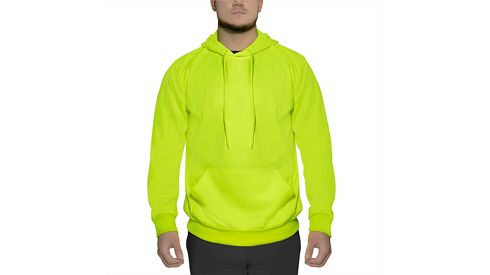 Rothco High-Vis Performance Hooded Sweatshirt - Mens, Safety Green, Small, 10381-S