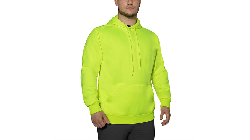 Rothco High-Vis Performance Hooded Sweatshirt - Mens, Safety Green, Small, 10381-S