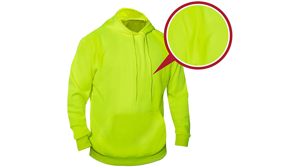 Rothco High-Vis Performance Hooded Sweatshirt - Mens, Safety Green, Small, 10381-S