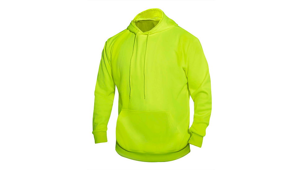 Rothco High-Vis Performance Hooded Sweatshirt - Mens, Safety Green, Small, 10381-S
