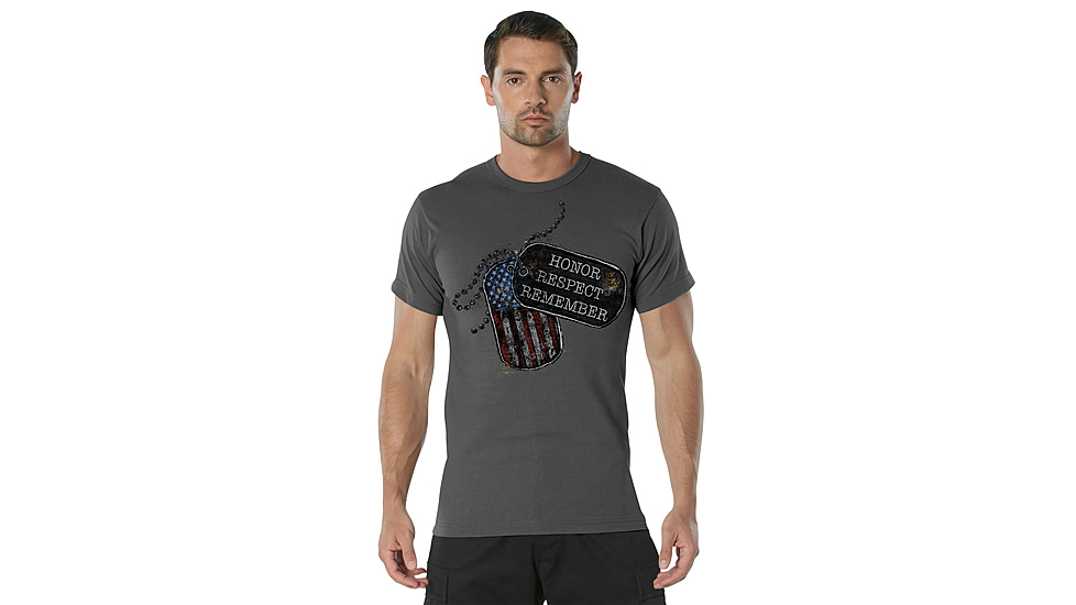 Rothco Honor Respect Remember T-Shirt - Men's, Charcoal Grey, 2XL, 18156-CharcoalGrey-2XL