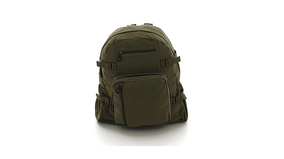 Rothco Jumbo Vintage Canvas Backpack, Olive Drab, 9262-OliveDrab