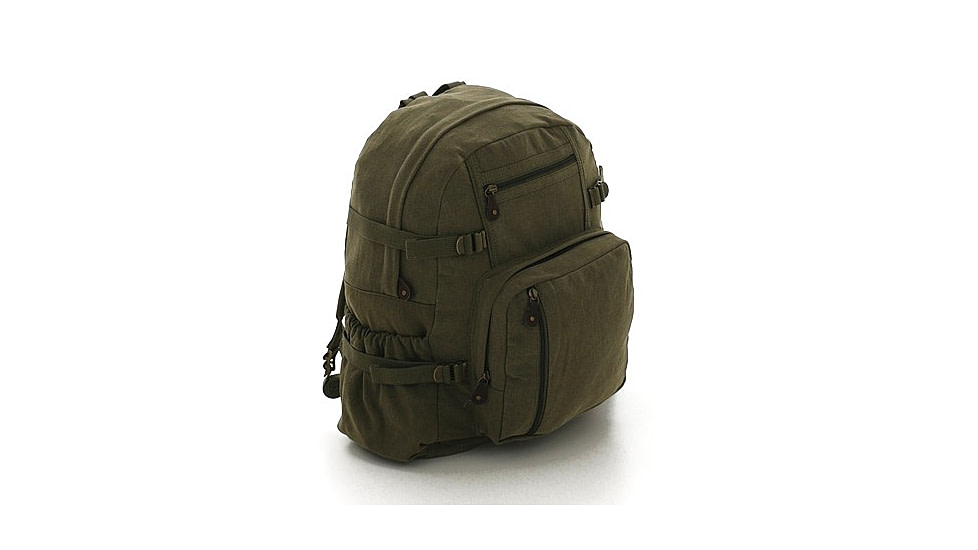 Rothco Jumbo Vintage Canvas Backpack, Olive Drab, 9262-OliveDrab