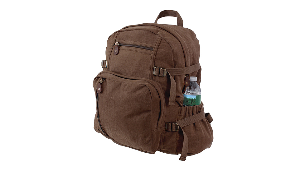 Rothco Jumbo Vintage Canvas Backpack, Earth Brown, 92620-EarthBrown