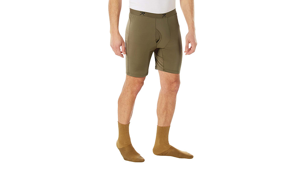 Rothco Long Length Moisture Wicking Performance Boxer Shorts - Men's, Coyote Brown, Small, 613902037809