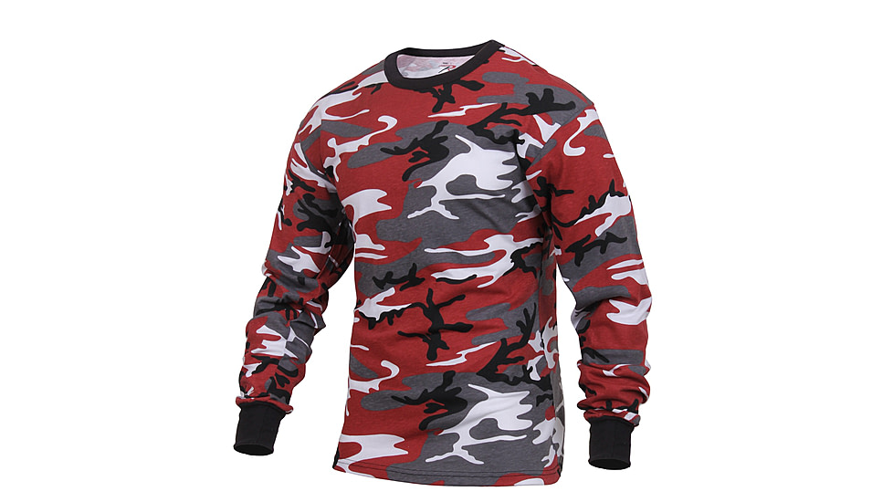 Rothco Long Sleeve Colored Camo T-Shirt, Red Camo, M, 3173-RedCamo-M