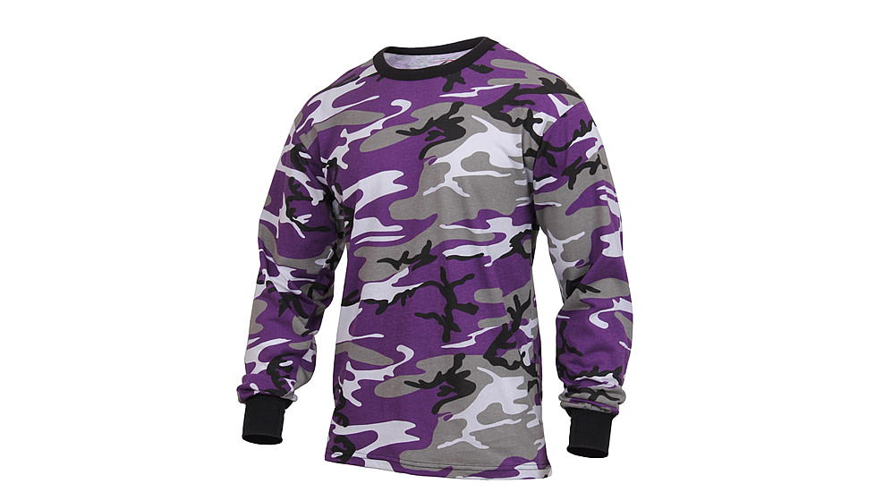 Rothco Long Sleeve Colored Camo T-Shirt, Ultra Violet Camo, XL, 3592-UltraVioletCamo-XL