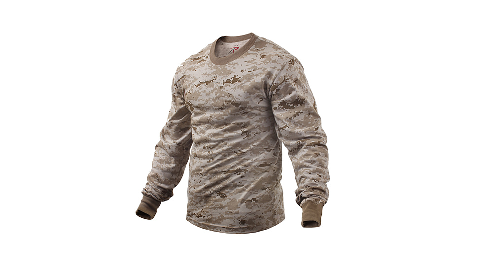 Rothco Long Sleeve Digital Camo T-Shirts, Desert Digital Camo, M, 5742-DesertDigitalCamo-M
