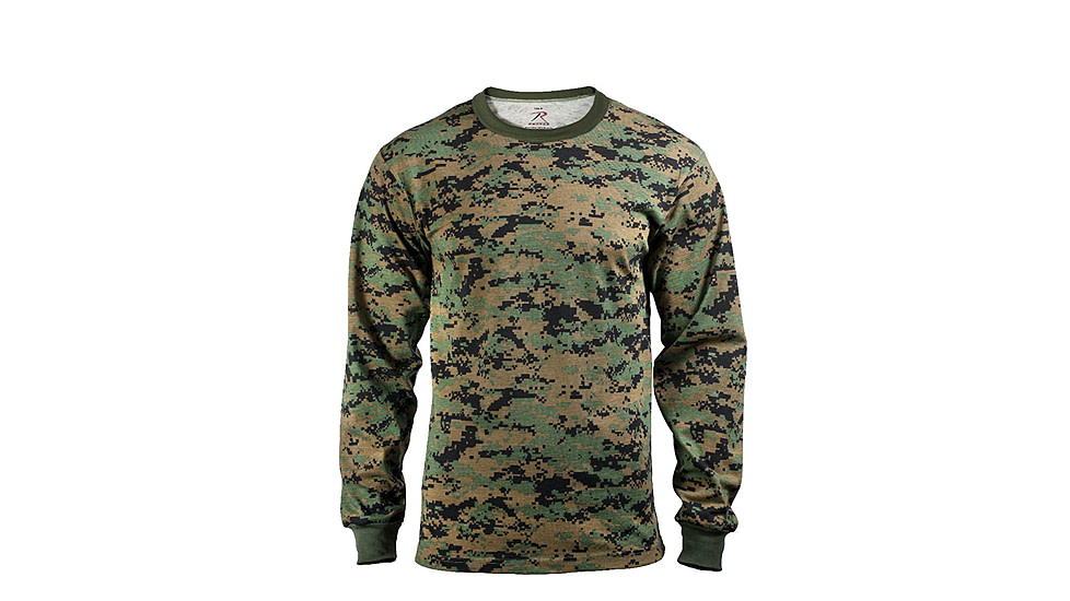 Rothco Long Sleeve Digital Camo T-Shirts, Woodland Digital Camo, L, 5494-WoodlandDigitalCamo-L