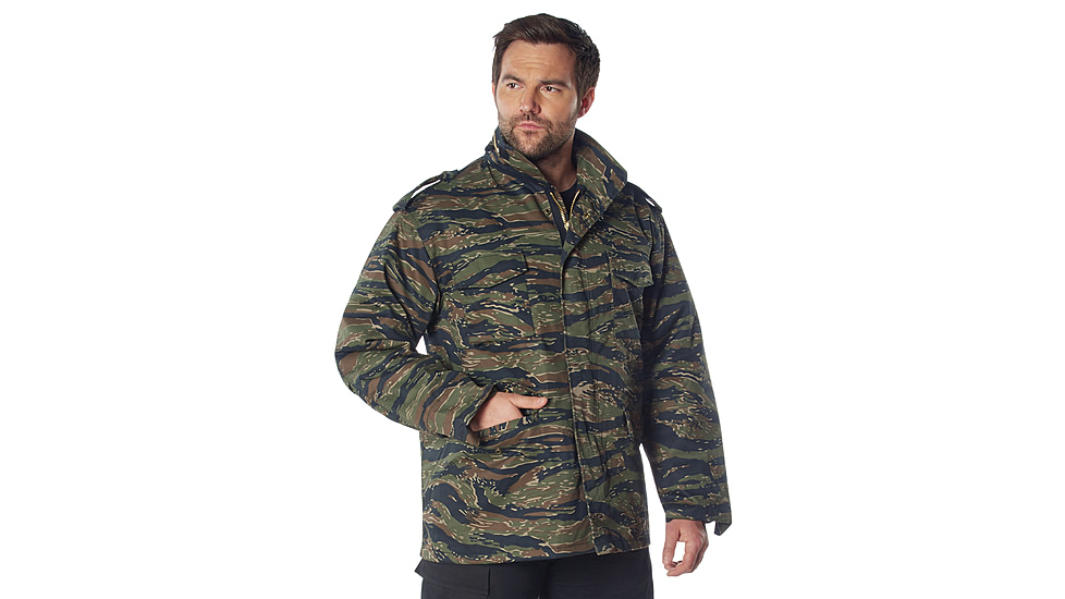 Rothco M-65 Camo Field Jacket, Tiger Stripe Camo, Small, 8713-TigerStripeCamo-S