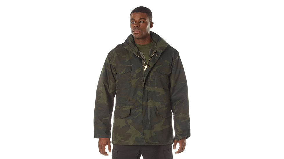 Rothco M-65 Camo Field Jacket, L, Camo, 12085-MidnightWoodlandCamo-L