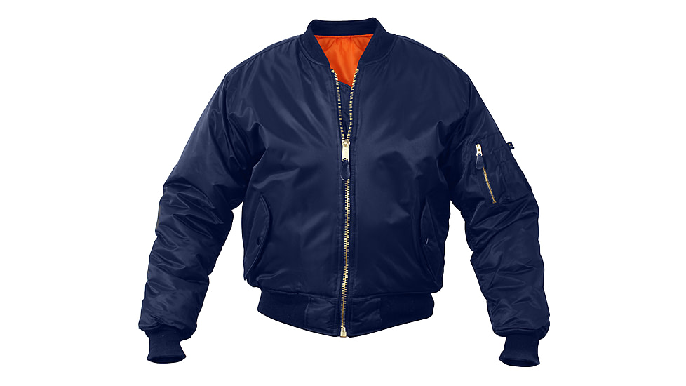 Rothco MA-1 Flight Jacket, Black, Small, 7324-Black-S