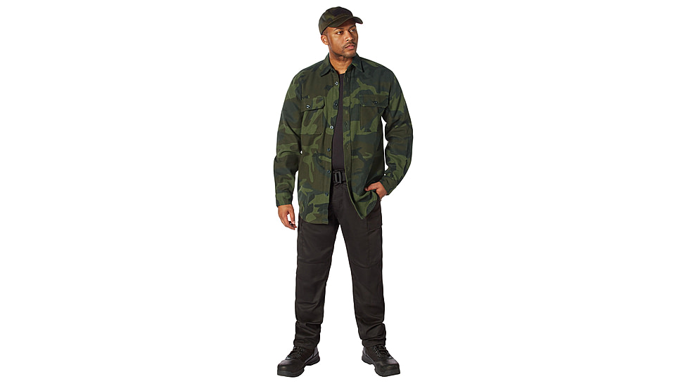 Rothco Midnight Camo Flannel Shirt - Mens, Midnight Woodland Camo, Small, 47315-MidnightWoodlandCamo-S