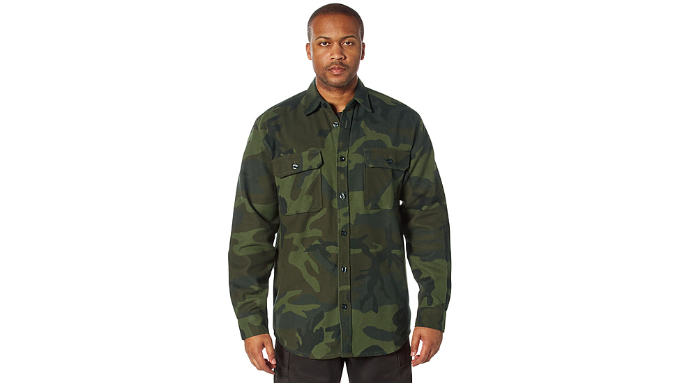 Rothco Midnight Camo Flannel Shirt - Men's, Midnight Woodland Camo, Small, 47315-WoodlandCamo-S