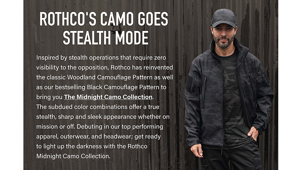 Rothco Midnight Camo Low Profile Caps, Midnight Black Camo, One Size, 613902034273
