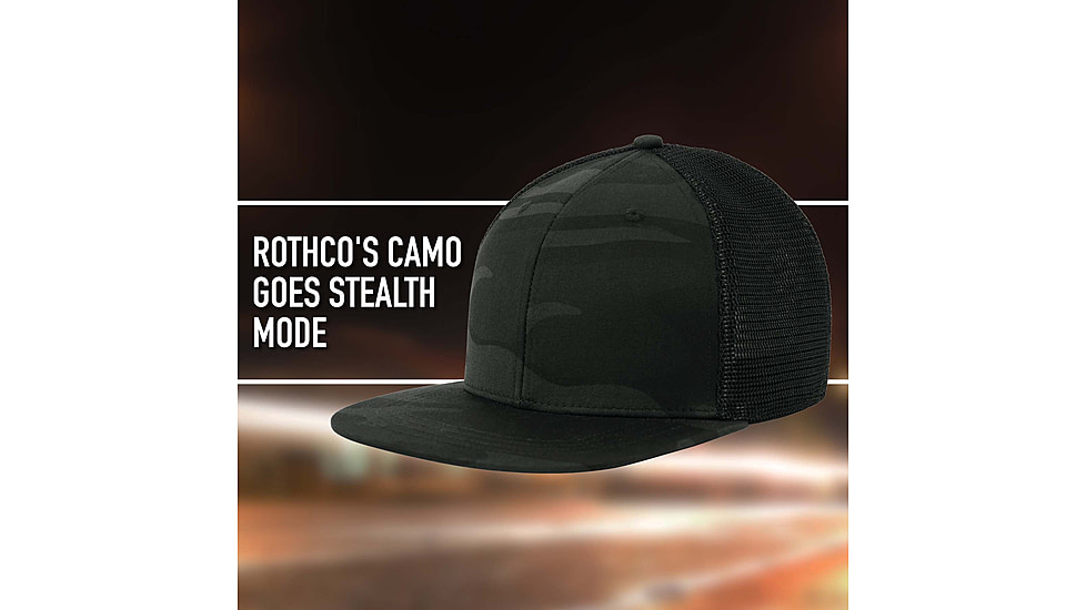 Rothco Midnight Camo Trucker Cap, Midnight Black Camo, 613902034303