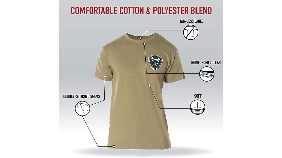 Rothco Military Grade Workwear Bottle Cap T-Shirt, Coyote Brown, S, 11365-CoyoteBrown-S