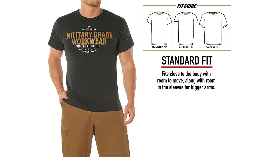 Rothco Military Grade Workwear Graphic T-Shirt, Black, S, 11340-Black-S