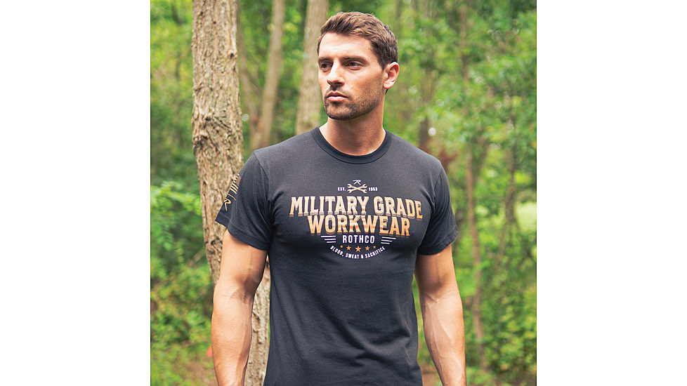 Rothco Military Grade Workwear Graphic T-Shirt, Black, S, 11340-Black-S