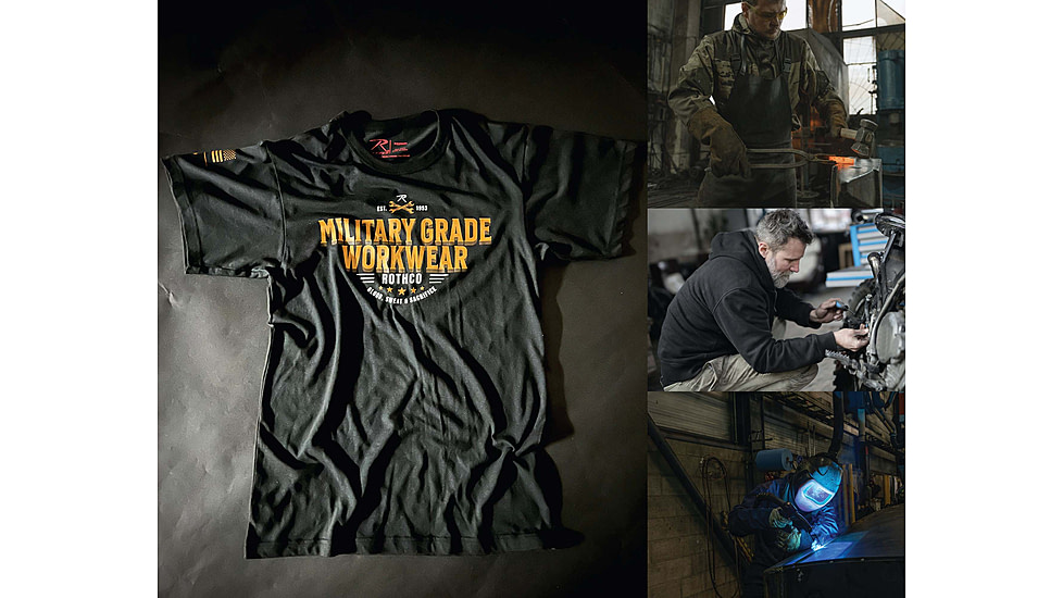 Rothco Military Grade Workwear Graphic T-Shirt - Mens, Black, Small, 11340-Black-S