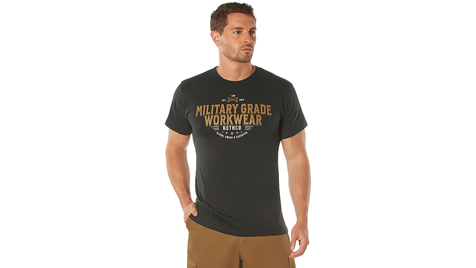 Rothco Military Grade Workwear Graphic T-Shirt, Black, S, 11340-Black-S