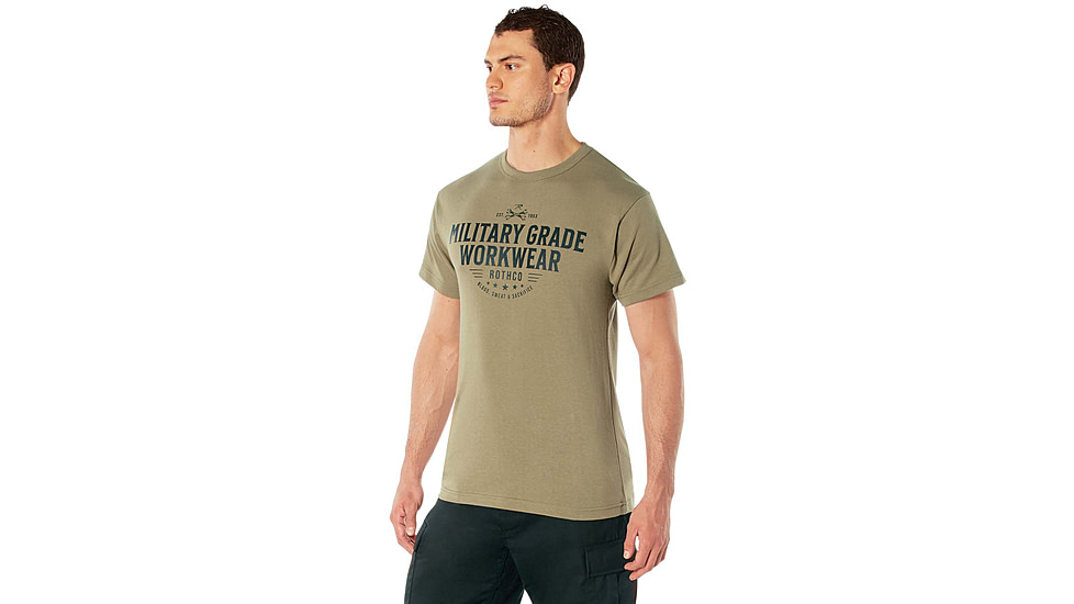Rothco Military Grade Workwear Graphic T-Shirt, Coyote Brown, S, 11345-CoyoteBrown-S