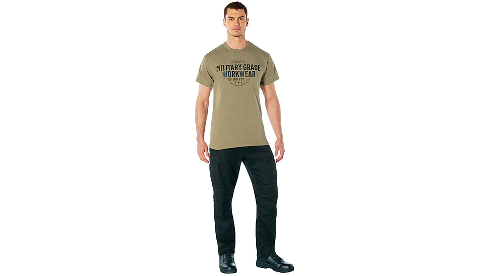 Rothco Military Grade Workwear Graphic T-Shirt, Coyote Brown, S, 11345-CoyoteBrown-S