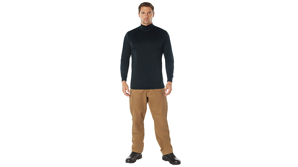 Rothco Moisture Wicking Mock Turtleneck, Midnight Navy Blue, S, 31510-MidnightNavyBlue-S