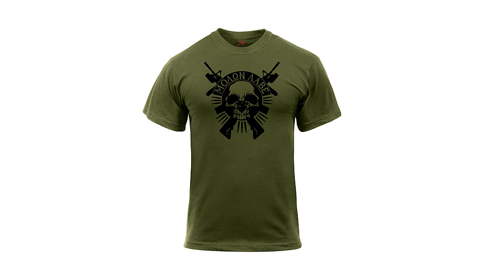Rothco Molon Labe Skull T-Shirt, Small, 2917-S