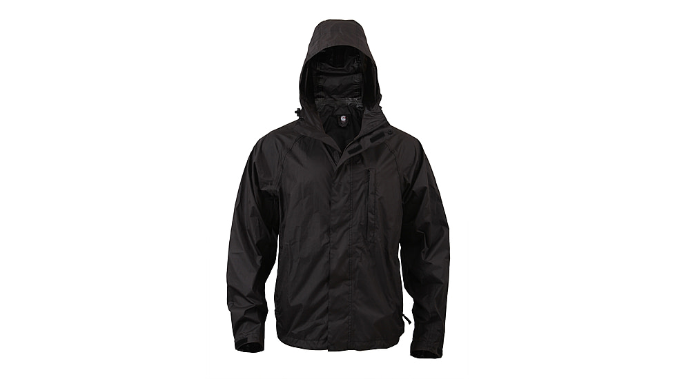 Rothco Packable Rain Jacket, Black, XL, 3754-Black-XL