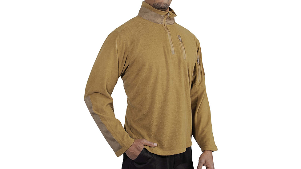 Rothco Quarter Zip Fleece Pullover - Mens, Coyote Brown, Small, 97345-CoyoteBrown-S