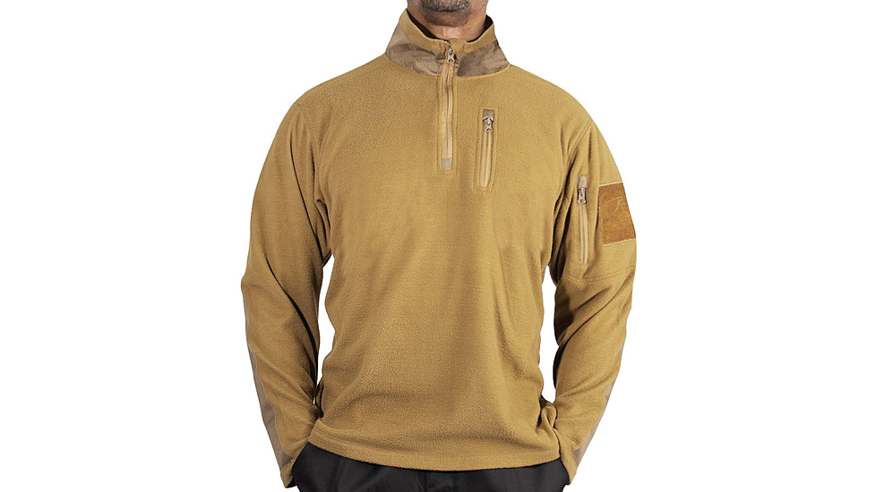 Rothco Quarter Zip Fleece Pullover - Mens, Coyote Brown, Small, 97345-CoyoteBrown-S