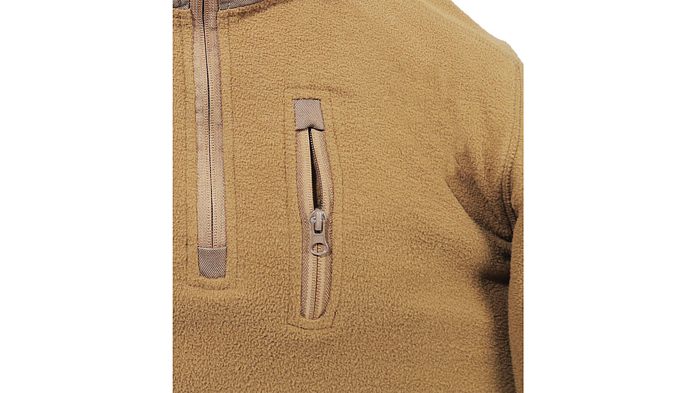 Rothco Quarter Zip Fleece Pullover - Mens, Coyote Brown, Small, 97345-CoyoteBrown-S