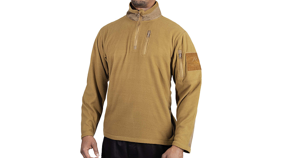 Rothco Quarter Zip Fleece Pullover - Mens, Coyote Brown, Small, 97345-CoyoteBrown-S