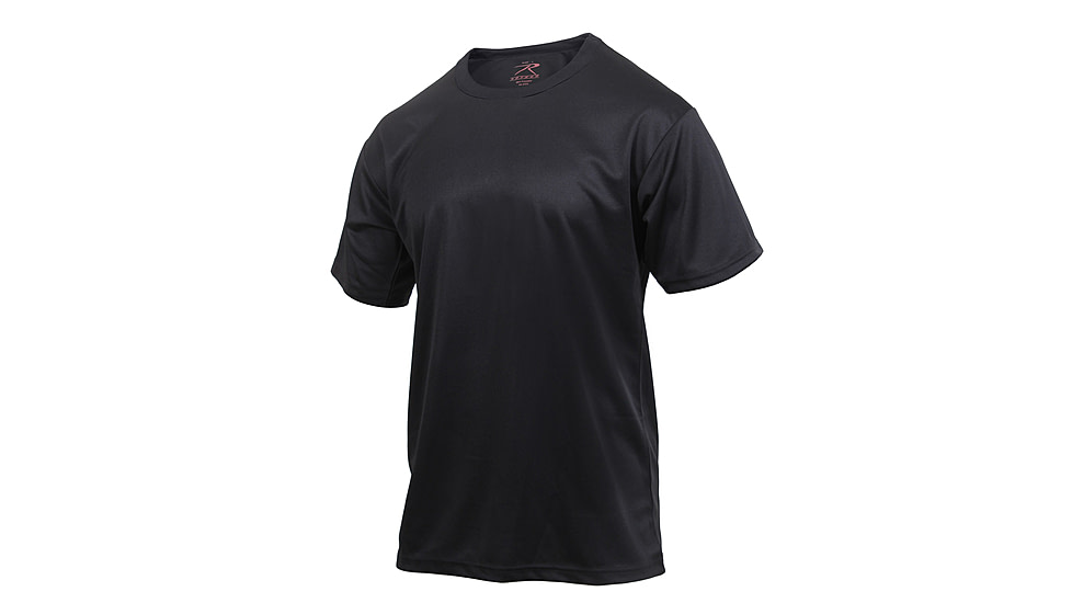 Rothco Quick Dry Moisture Wicking T-shirt, Black, Small, 2735-Black-S