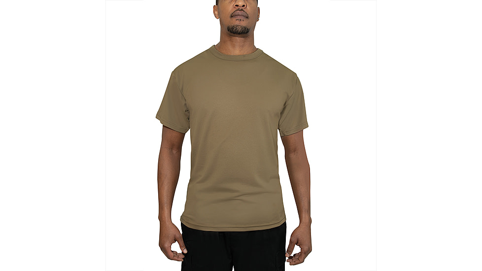 Rothco Quick Dry Moisture Wicking T-shirt, Brown, Small, 67940-Brown-S