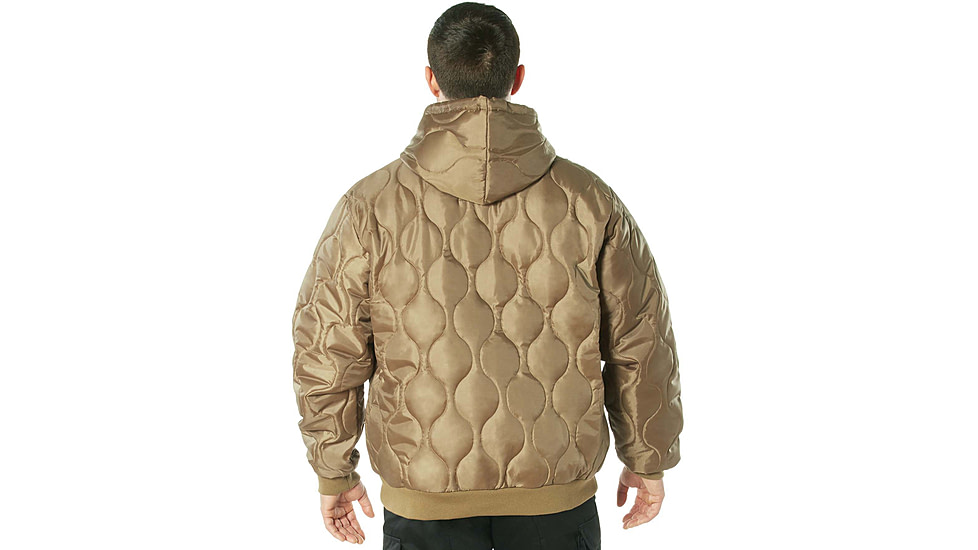 Rothco Quilted Woobie Hooded Sweatshirt - Mens, Coyote Brown, Small, 10494-CoyoteBrown-S